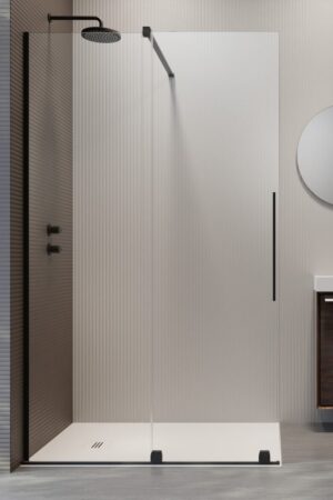 Cabina dus Furo Walk-in Black sticla poza 1